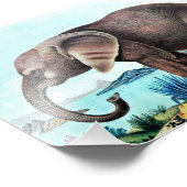 アフリカゾウ絵画ヴィンテージ フォトプリント            (角)