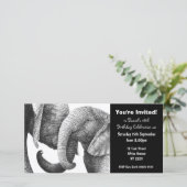 アフリカゾウ誕生日招待状フォトカード (スタンド正面)