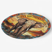 アフリカゾウ誕生日 ペーパープレート (アングル)