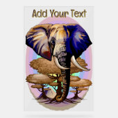 アフリカゾウ超現実ポートレート アクリルサイン (正面)