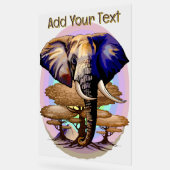 アフリカゾウ超現実ポートレート アクリルサイン (傾斜)