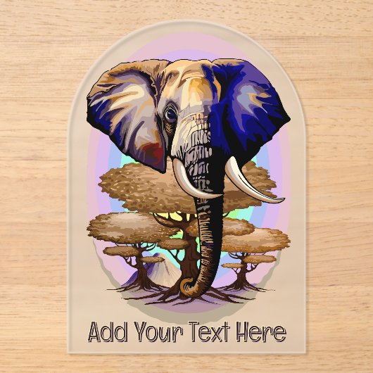 アフリカゾウ超現実ポートレート アクリル招待状 (正面)