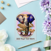 アフリカゾウ超現実ポートレート アクリル招待状 (インサイチュ (ウェディング))