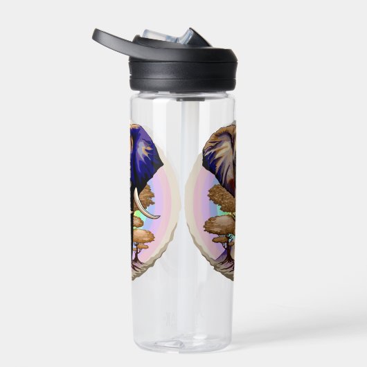 アフリカゾウ超現実ポートレート ウォーターボトル (右面)