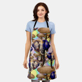 アフリカゾウ超現実ポートレート エプロン (着用した状態)