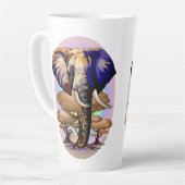 アフリカゾウ超現実ポートレート カフェラテマグ (左アングル)