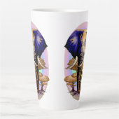 アフリカゾウ超現実ポートレート カフェラテマグ (正面)