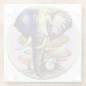 アフリカゾウ超現実ポートレート ガラスコースター (裏面)