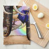 アフリカゾウ超現実ポートレート キッチンタオル (四つ折り)