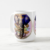 アフリカゾウ超現実ポートレート コーヒーマグカップ (正面左)