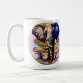 アフリカゾウ超現実ポートレート コーヒーマグカップ (左)