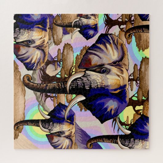 アフリカゾウ超現実ポートレート ジグソーパズル (横)