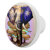 アフリカゾウ超現実ポートレート セラミックノブ (右)