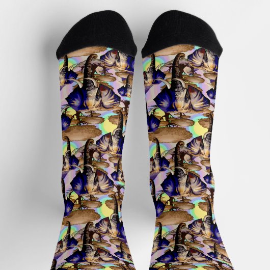 アフリカゾウ超現実ポートレート ソックス (上部)