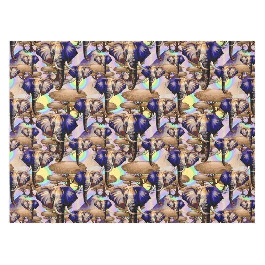 アフリカゾウ超現実ポートレート テーブルクロス (正面(横))