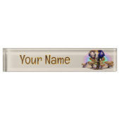 アフリカゾウ超現実ポートレート デスクネームプレート (正面)