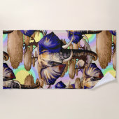 アフリカゾウ超現実ポートレート ビーチタオル (正面)