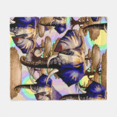 アフリカゾウ超現実ポートレート フリースブランケット (正面(横))