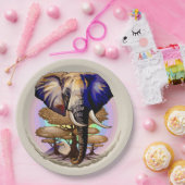 アフリカゾウ超現実ポートレート ペーパープレート (パーティー)