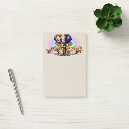 アフリカゾウ超現実ポートレート ポストイット (オフィス)