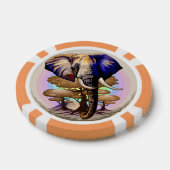 アフリカゾウ超現実ポートレート ポーカーチップ (シングル)