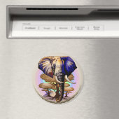 アフリカゾウ超現実ポートレート マグネット (インサイチュ (食洗機))