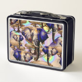 アフリカゾウ超現実ポートレート メタルランチボックス (裏面)