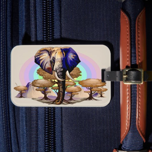 アフリカゾウ超現実ポートレート ラゲッジタグ (正面インサイチュ4)