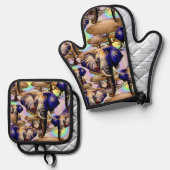 アフリカゾウ超現実ポートレート 鍋つかみ&鍋敷きセット (正面/裏面)