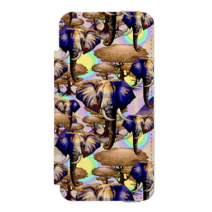 アフリカゾウ超現実ポートレート iPhone SE/5/5sウォレットケース