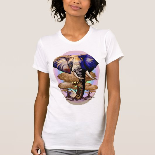 アフリカゾウ超現実ポートレート Tシャツ (正面)