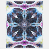 アフリカゾウ部族の精霊曼荼羅キルト フリースブランケット (正面)