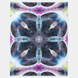 アフリカゾウ部族の精霊曼荼羅キルト フリースブランケット