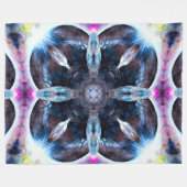 アフリカゾウ部族の精霊曼荼羅キルト フリースブランケット (正面(横))