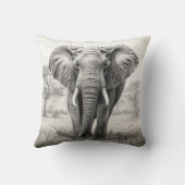 アフリカゾウ鉛筆スケッチ クッション (裏面)