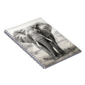 アフリカゾウ鉛筆スケッチ ノートブック (右側)