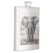 アフリカゾウ鉛筆スケッチ フラスク (右)