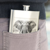 アフリカゾウ鉛筆スケッチ フラスク (インサイチュ)