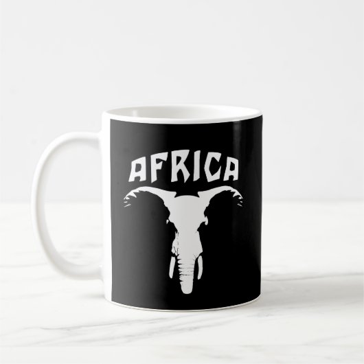 アフリカゾウ顔 |アフリカ コーヒーマグカップ (左)