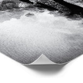 アフリカゾウ黒と白の水色 ポスター (角)