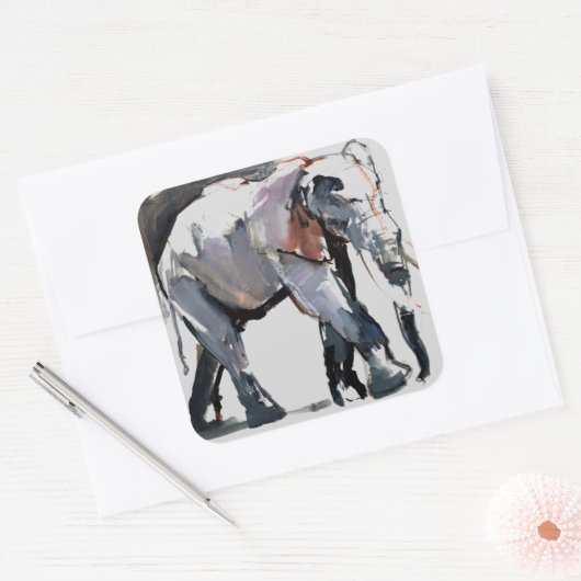 アフリカゾウ2012 スクエアシール (封筒)