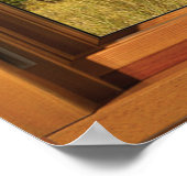 アフリカゾウ6表示枠の木製窓の錯覚 ポスター (角)