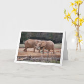 アフリカゾウ カード (黄色い花)