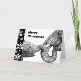 アフリカゾウ&カーフのクリスマスカード シーズンカード