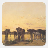 アフリカゾウ スクエアシール (正面)