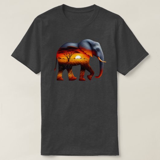 アフリカゾウ パーカー Tシャツ (デザイン正面)