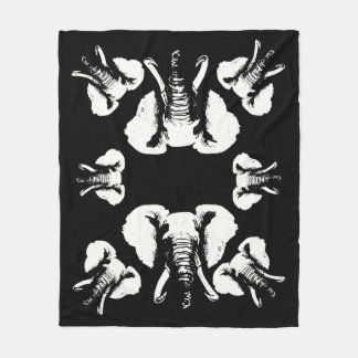 アフリカゾウ フリースブランケット