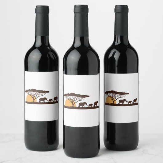 アフリカゾウ ワインラベル (ボトル)