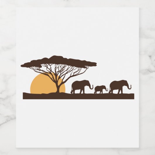 アフリカゾウ ワインラベル (シングルラベル)