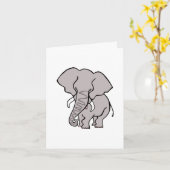 アフリカゾウ – 絶滅危惧動物グラフィック – カード (黄色い花)